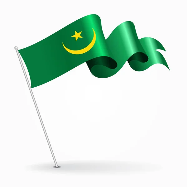Мавританский булавочный флаг. Векторная иллюстрация . — стоковый вектор