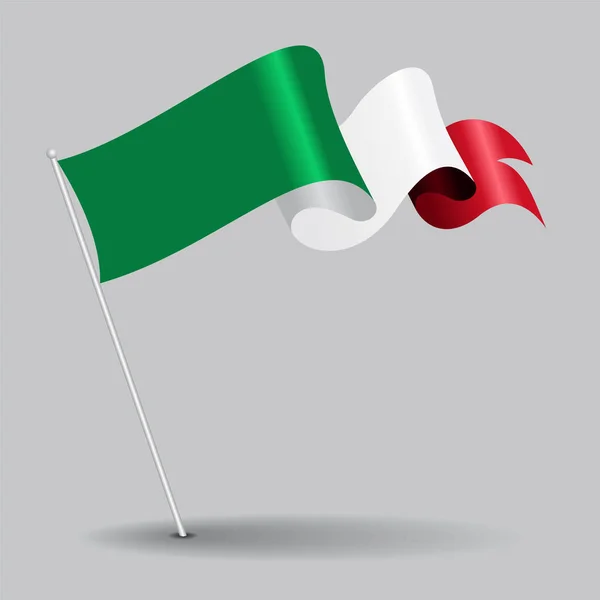 Bandera ondulada de pin italiano. Ilustración vectorial . — Vector de stock