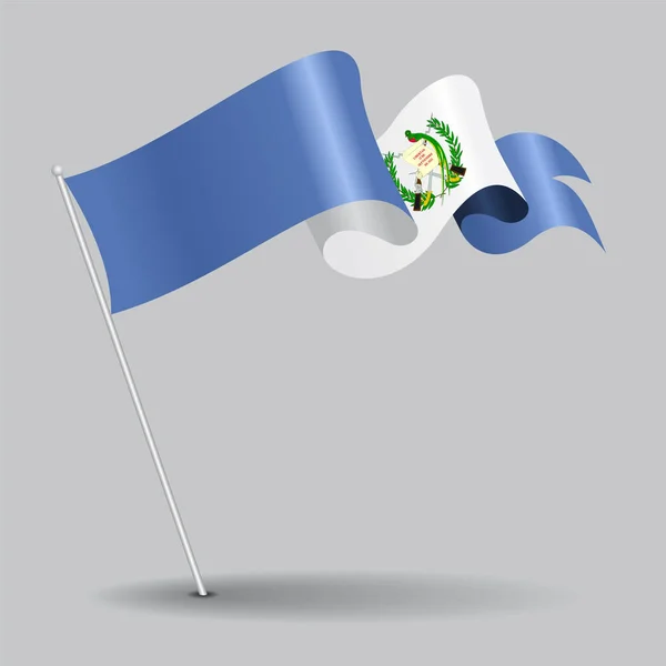 Guatemalan pin wavy flag. Vector illustration. — Stock Vector