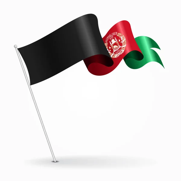 Afganistán alza la bandera ondulada. Ilustración vectorial . — Vector de stock