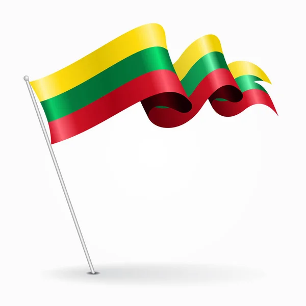 Bandera ondulada pin lituana. Ilustración vectorial . — Archivo Imágenes Vectoriales