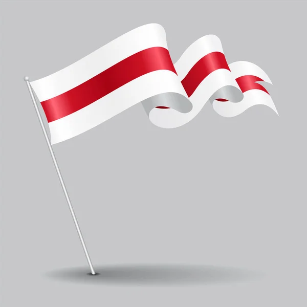 Belorussian pin wavy flag. Vector illustration. — Stock Vector