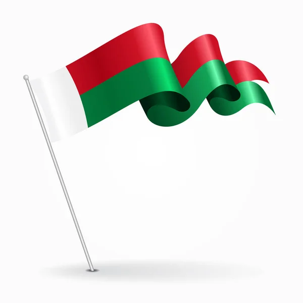 Madagascar pin ondulada bandera. Ilustración vectorial . — Vector de stock