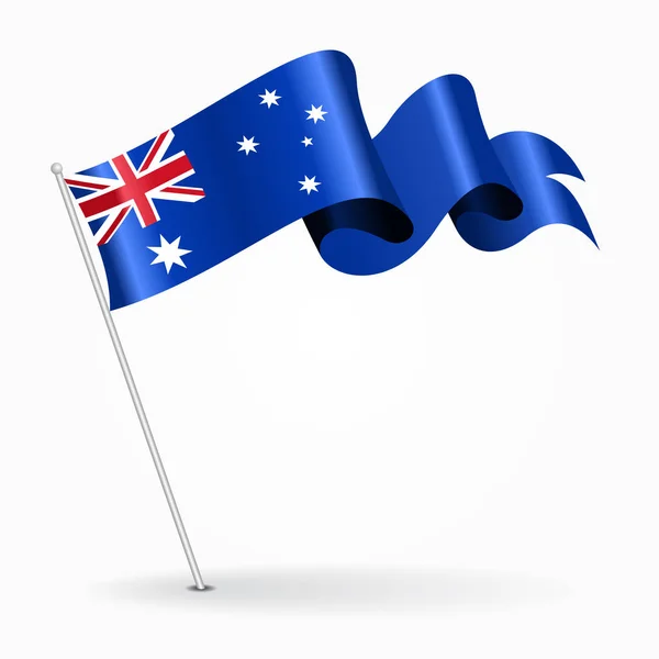 Drapeau australien ondulé. Illustration vectorielle . — Image vectorielle