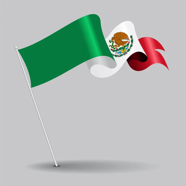 Mexicaanse Speld golvende vlag. Vectorillustratie. — Stockvector