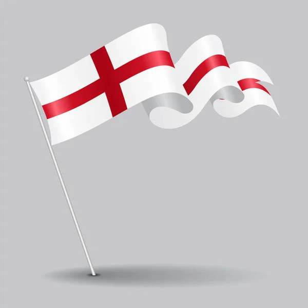 English pin wavy flag. Vector illustration. — Stock Vector