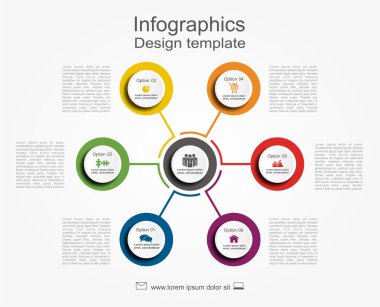 Infographic tasarım şablonu ile yer için senin veri. Vektör.
