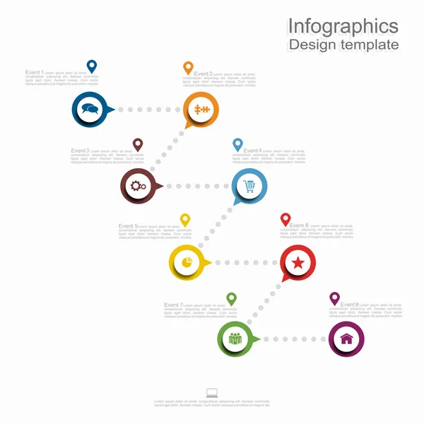 Modelo de design de infográfico com lugar para seus dados. Vetor . — Vetor de Stock