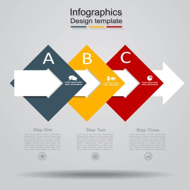 Infographic tasarım şablonu ile yer için senin veri. Vektör.