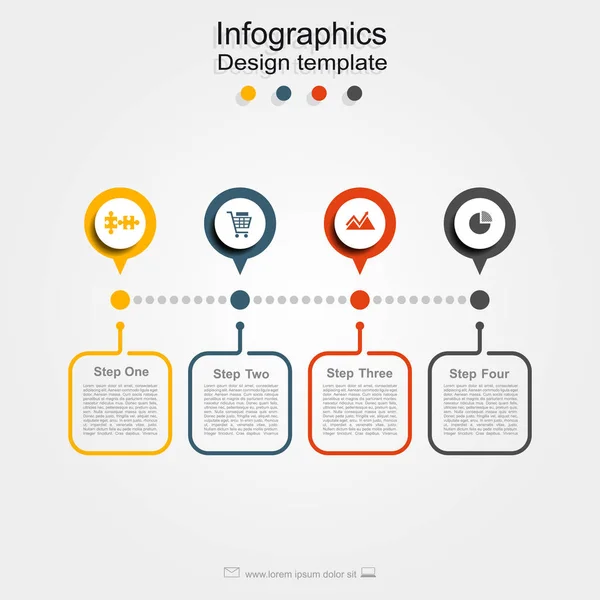 Infografika szablon projektu z miejscem na Twoje dane. Wektor. — Wektor stockowy