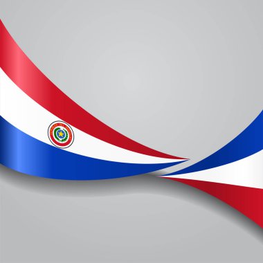 Paraguaylı dalgalı bayrak. Vektör çizim.