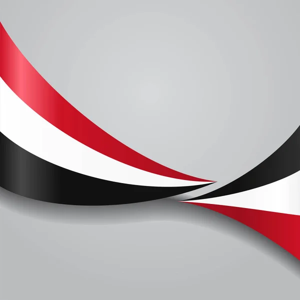 Bandera ondulada yemení. Ilustración vectorial . — Vector de stock