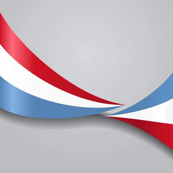 Bandera ondulada de Luxemburgo. Ilustración vectorial . — Vector de stock