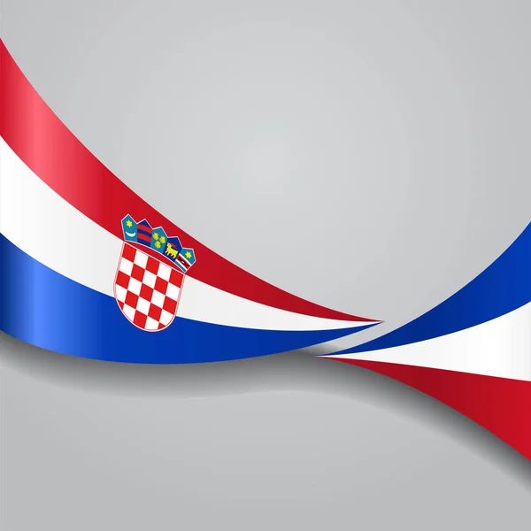 Croatian wavy flag. Vector illustration. — Stock Vector
