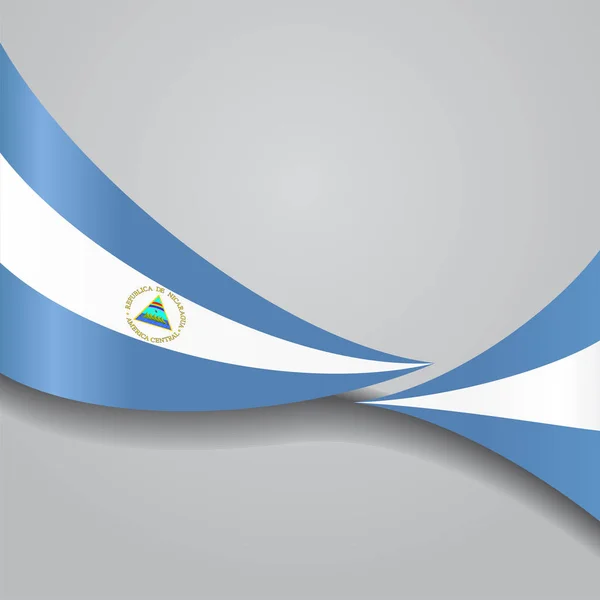 Nikaragua dalgalı bayrak. Vektör çizim. — Stok Vektör