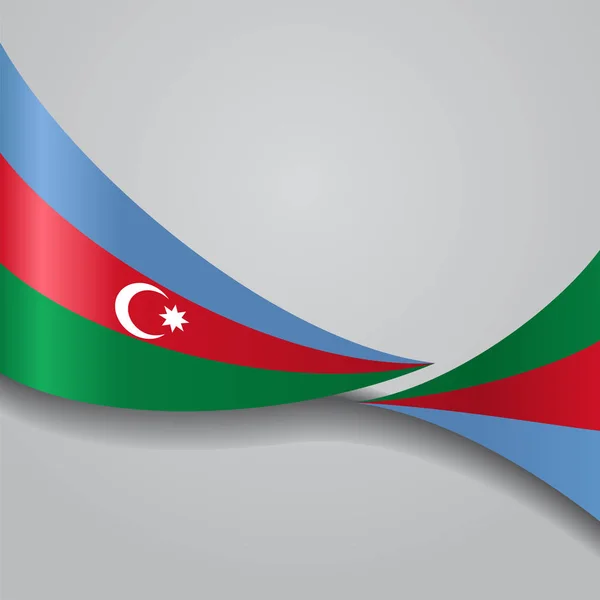 Bandiera sventolata azera. Illustrazione vettoriale . — Vettoriale Stock