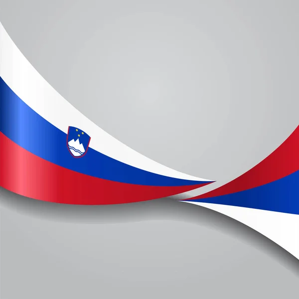 Drapeau slovène ondulé. Illustration vectorielle . — Image vectorielle