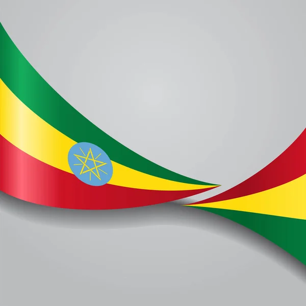 Etiopské vlnité vlajka. Vektorové ilustrace. — Stockový vektor