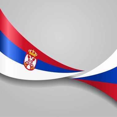 Serbian wavy flag. Vector illustration. clipart