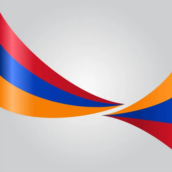 Drapeau arménien ondulé. Illustration vectorielle . — Image vectorielle