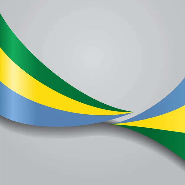 Golvende vlag van Gabon. Vectorillustratie. — Stockvector
