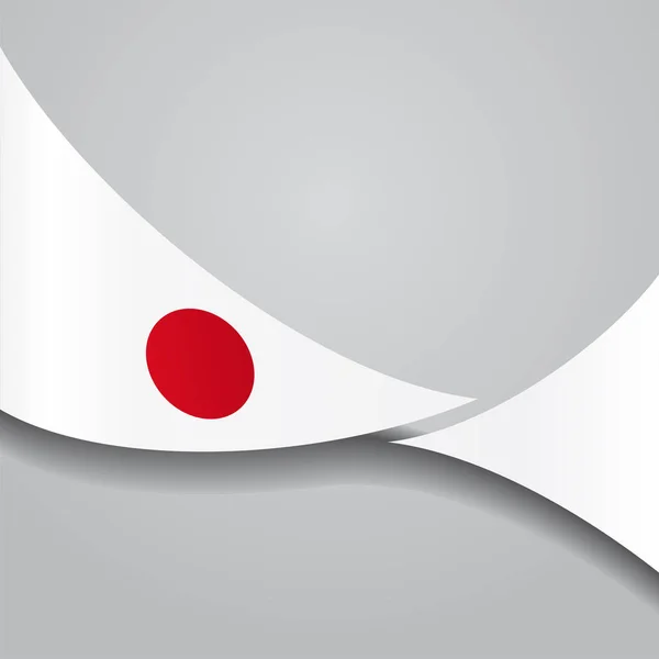 Ιαπωνική κυματιστή σημαία. Εικονογράφηση διάνυσμα. — Διανυσματικό Αρχείο