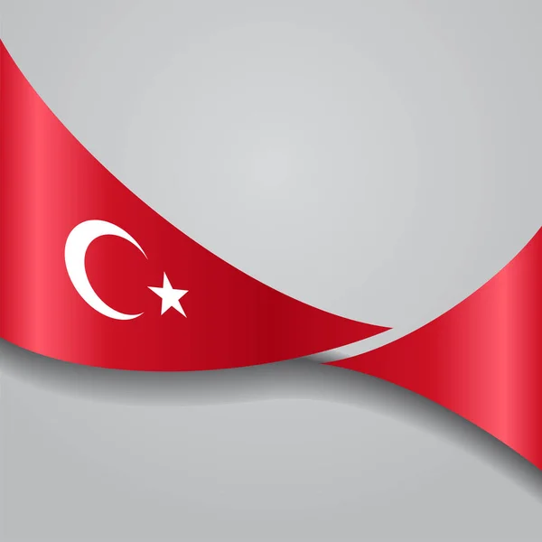 Turkse golvende vlag. Vectorillustratie. — Stockvector