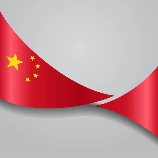 Bandera ondulada china. Ilustración vectorial . — Vector de stock