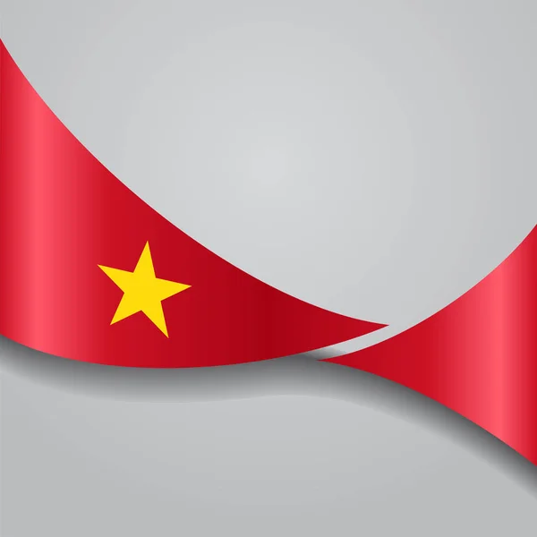 Bendera gelombang Vietnam. Ilustrasi vektor . - Stok Vektor