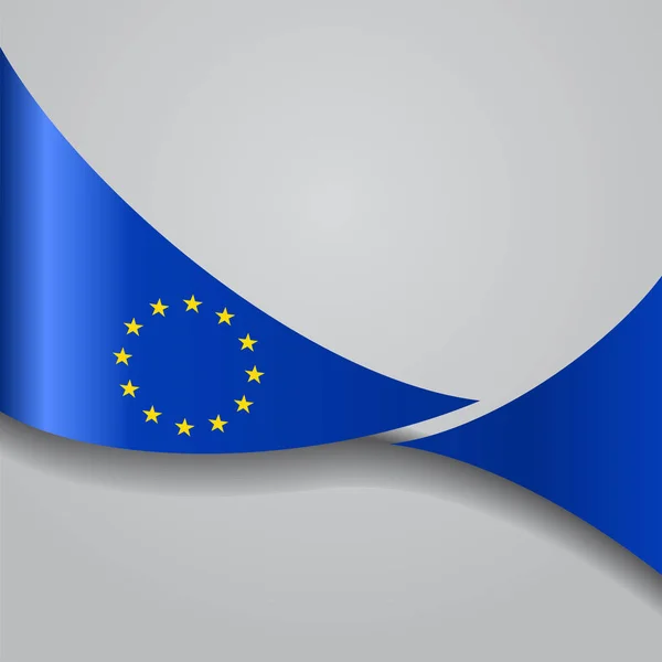 De golvende vlag van de Europese Unie. Vectorillustratie. — Stockvector