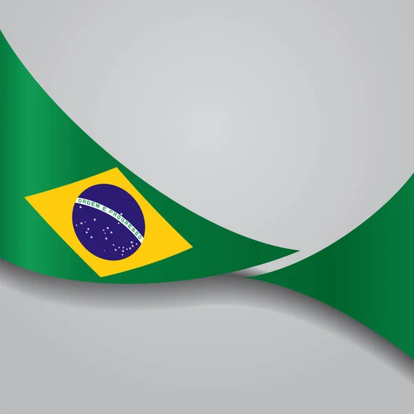 Bandera ondulada brasileña. Ilustración vectorial . — Vector de stock