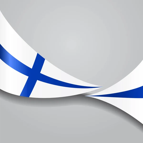 Finnish wavy flag. Vector illustration. — Stock Vector