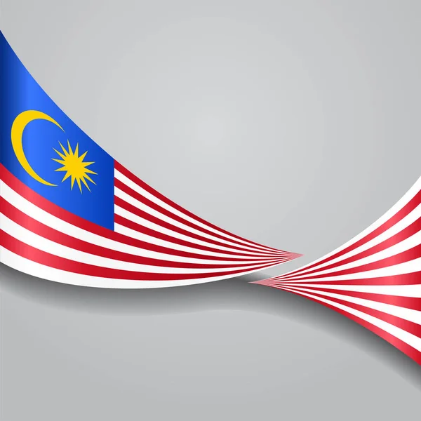 Bandera ondulada de Malasia. Ilustración vectorial . — Vector de stock