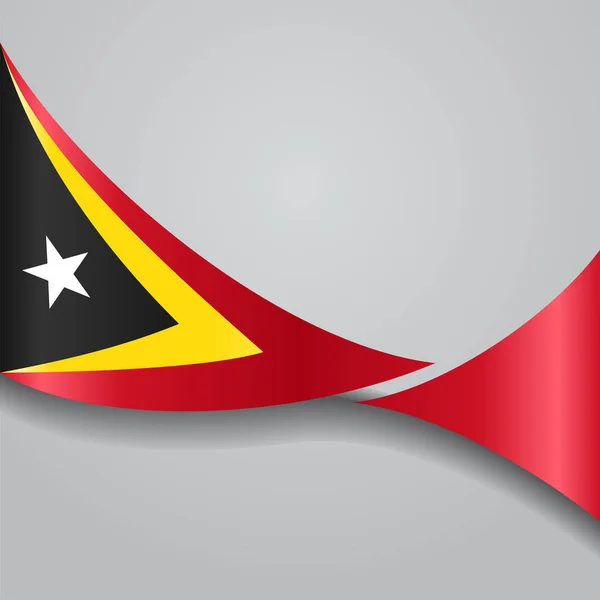Östtimor wavy flag. Vektorillustration. — Stock vektor