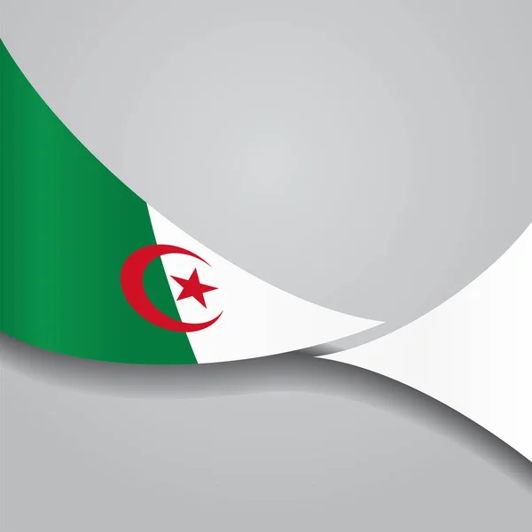 Bandeira ondulada argelina. Ilustração vetorial . — Vetor de Stock
