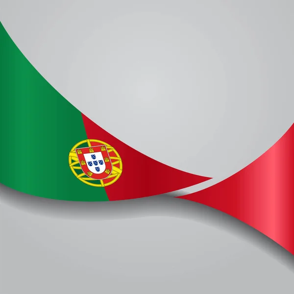 葡萄牙的波浪旗子。矢量图. — 图库矢量图片