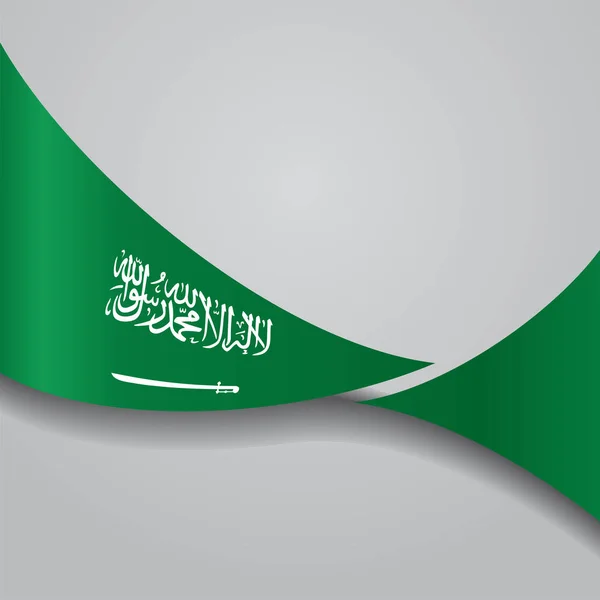 Saudi Arabian wavy flag. Vector illustration. — Stock Vector