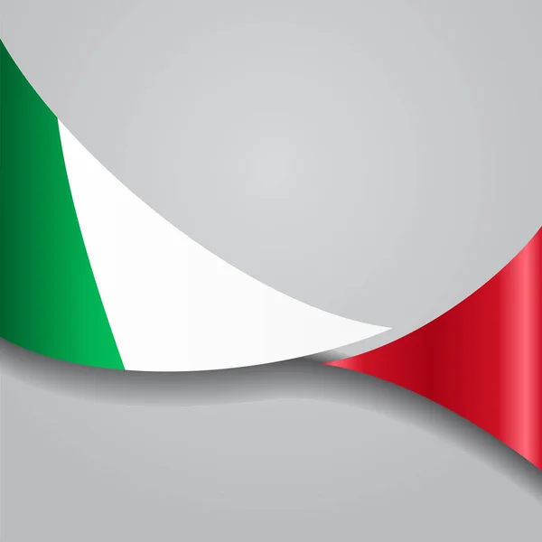 Bandera ondulada italiana. Ilustración vectorial . — Vector de stock
