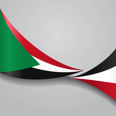 Sudan dalgalı bayrak. Vektör çizim.