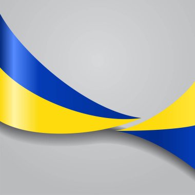 Ukraynalı dalgalı bayrak. Vektör çizim.