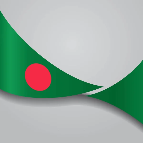 Bandiera sventolata del Bangladesh. Illustrazione vettoriale . — Vettoriale Stock