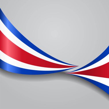 Costa Rican wavy flag. Vector illustration. clipart