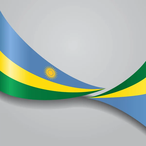 Руандийский волнистый флаг. Векторная иллюстрация . — стоковый вектор