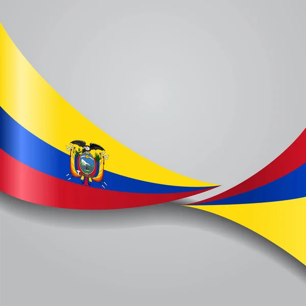Ecuadorianska vågiga flagga. Vektor illustration. — Stock vektor