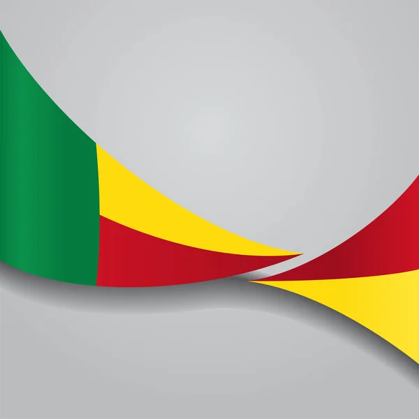 Benin wavy flag. Vektorillustration. — Stock vektor