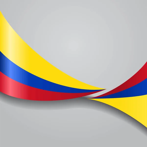 Bandera ondulada colombiana. Ilustración vectorial . — Vector de stock