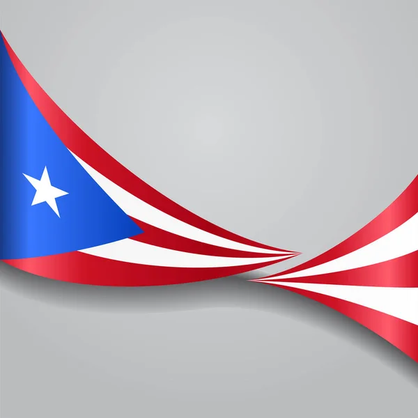 Bandiera portoricana sventolata. Illustrazione vettoriale . — Vettoriale Stock