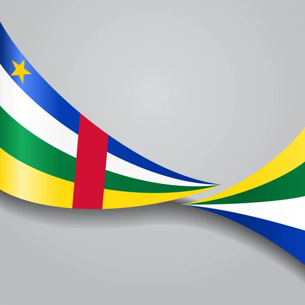 Central African Republic wavy flag. Vector illustration. — Stock Vector