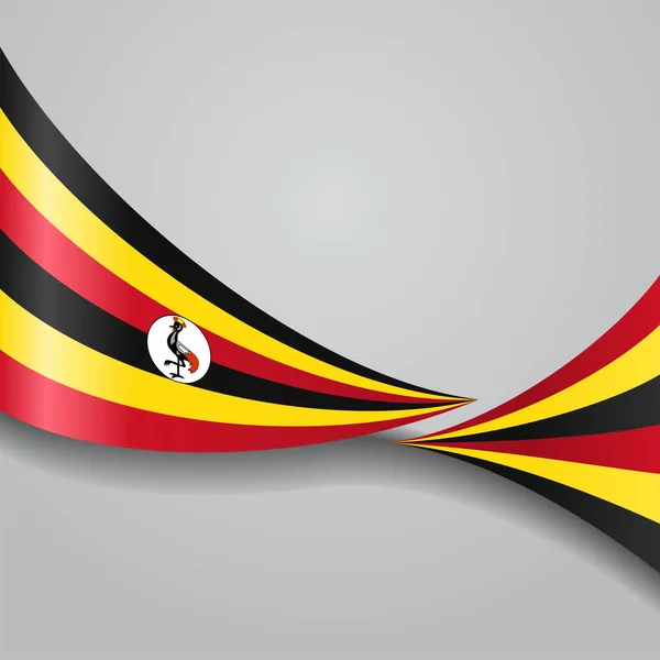 ウガンダの波状フラグ。ベクトル図. — ストックベクタ