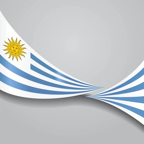 Bandera ondulada uruguaya. Ilustración vectorial . — Archivo Imágenes Vectoriales